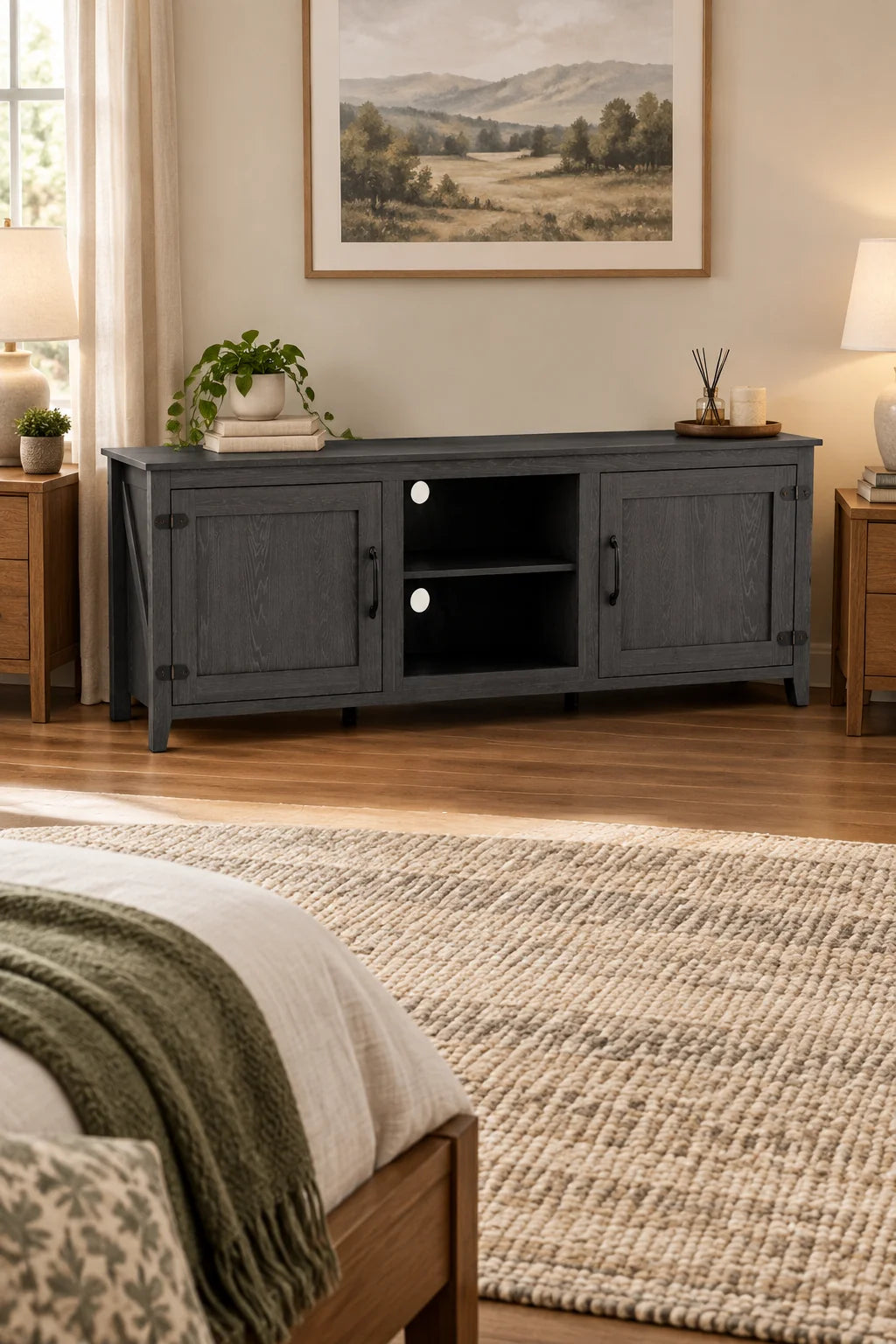 TV Stand Storage Media Console Entertainment Center With Two Doors