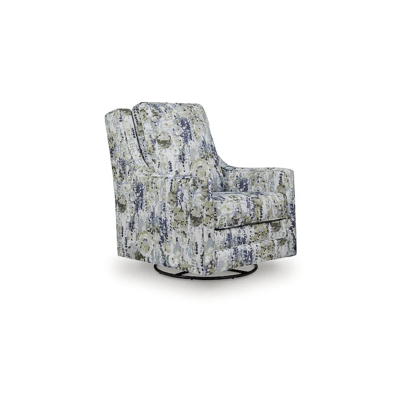 Gray/Green Swivel Glider Accent Chair - 30 W x 39 D x 41 H