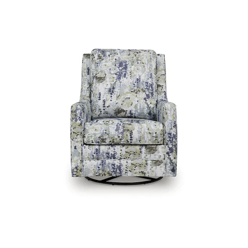 Gray/Green Swivel Glider Accent Chair - 30 W x 39 D x 41 H