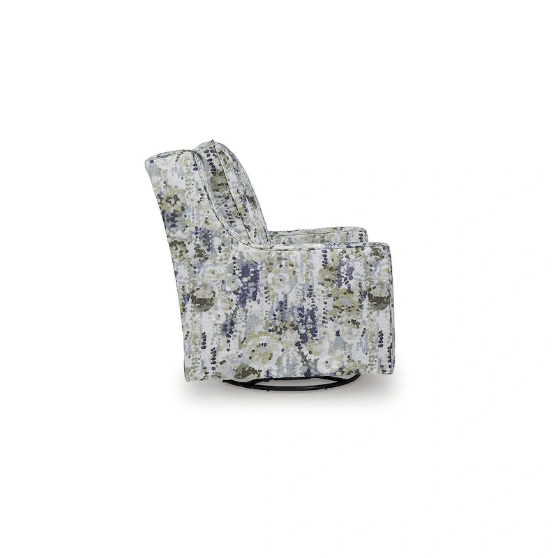 Gray/Green Swivel Glider Accent Chair - 30 W x 39 D x 41 H