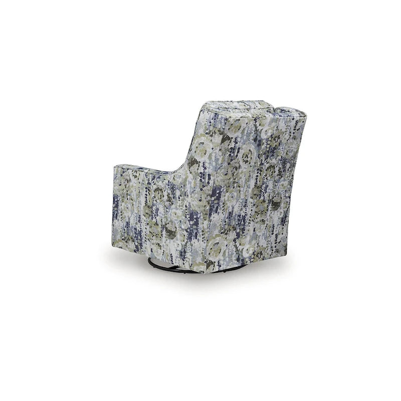 Gray/Green Swivel Glider Accent Chair - 30 W x 39 D x 41 H