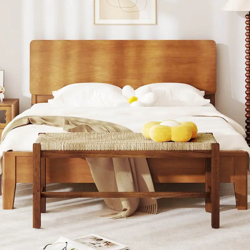 40 Long Wood Bench Indoor Dining Entryway End of Bed Bench - See Details
