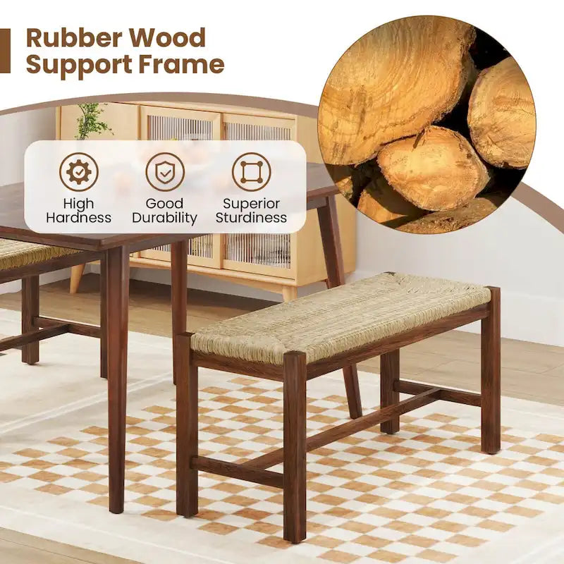 40 Long Wood Bench Indoor Dining Entryway End of Bed Bench - See Details