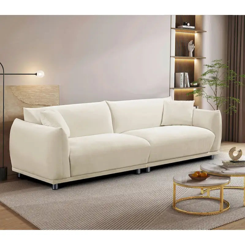 88.2W Metal Legs Velvet Fabirc Sofa