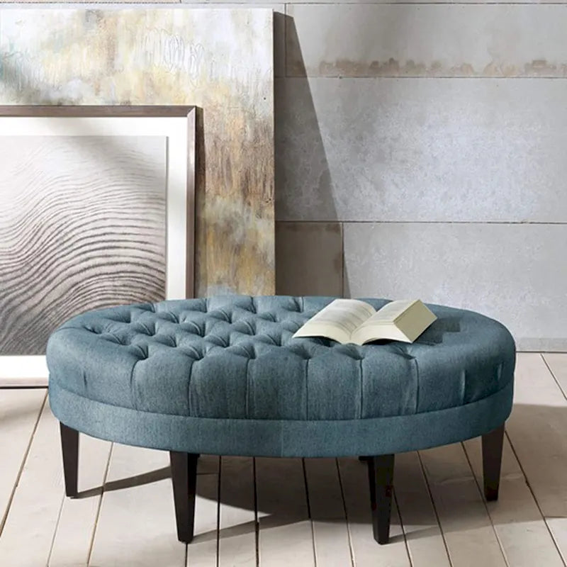 Blue Surfboard Tufted Ottoman