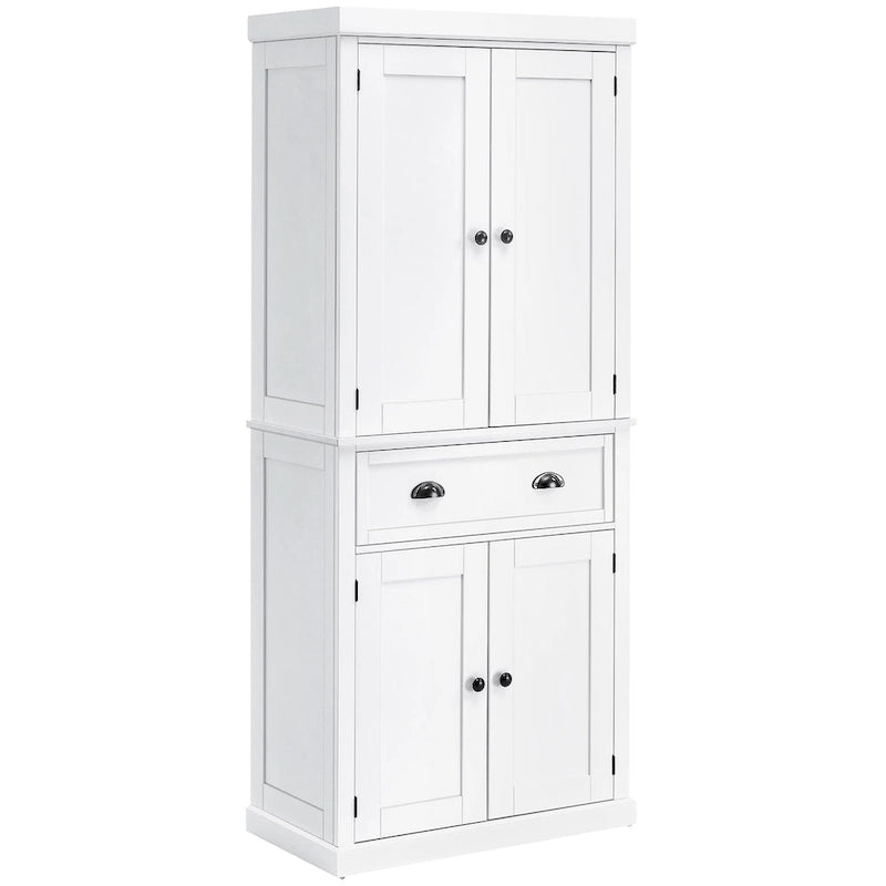 72 Freestanding Kitchen Pantry Cabinet, Tall Storage Cabinet with 2 Door Cupboards, Drawer and Adjustable Shelves