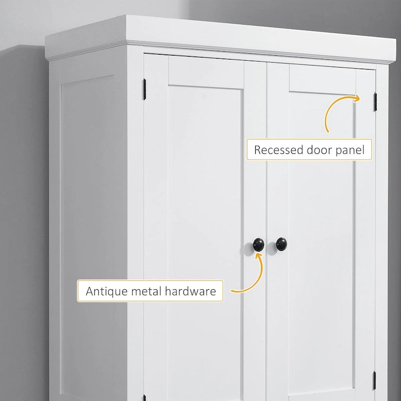 72 Freestanding Kitchen Pantry Cabinet, Tall Storage Cabinet with 2 Door Cupboards, Drawer and Adjustable Shelves