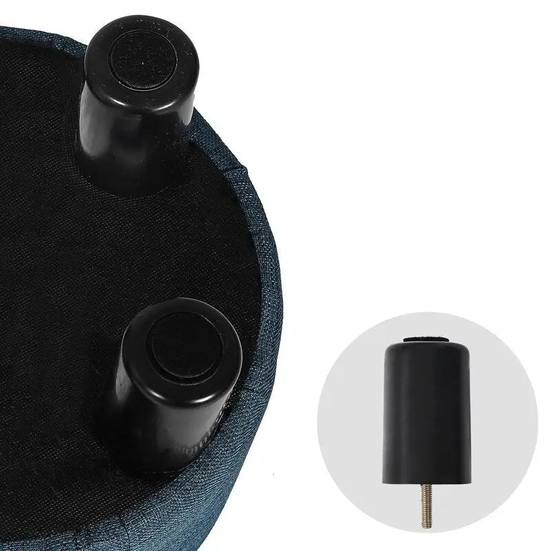 Round Ottoman Fabric Footrest Modern Padded Chair Footstool