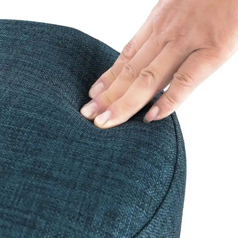 Round Ottoman Fabric Footrest Modern Padded Chair Footstool