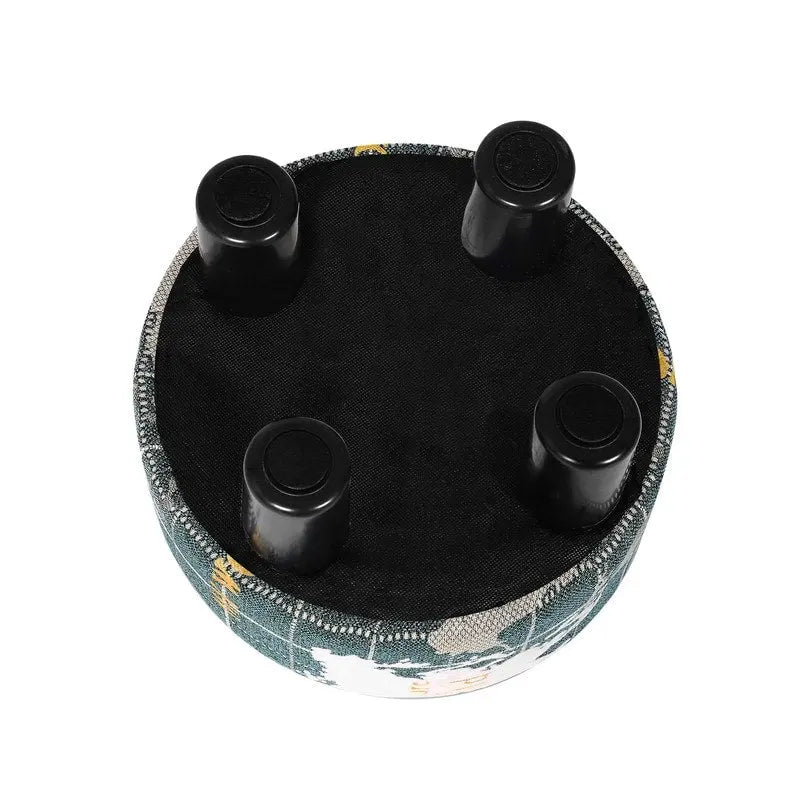 Round Ottoman Fabric Footrest Modern Padded Chair Footstool