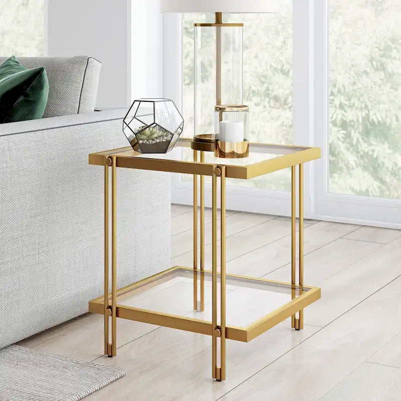 Modern Metal and Glass Side Table