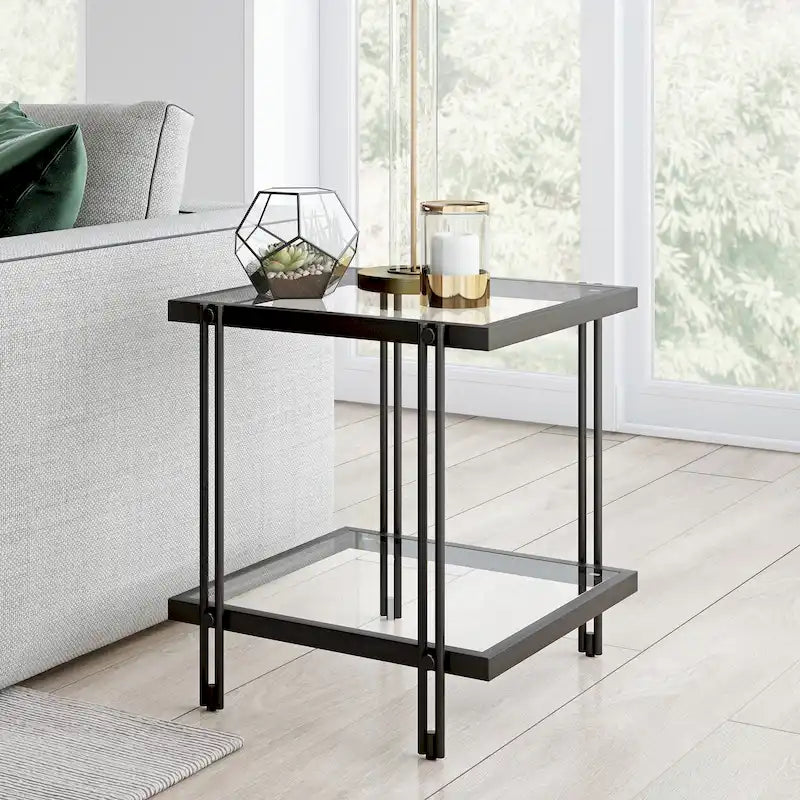 Modern Metal and Glass Side Table