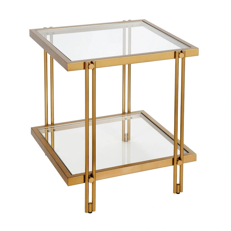 Modern Metal and Glass Side Table