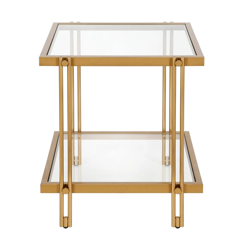 Modern Metal and Glass Side Table