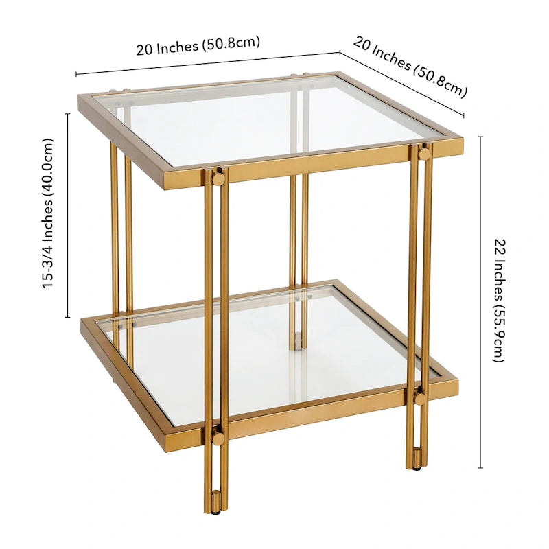 Modern Metal and Glass Side Table