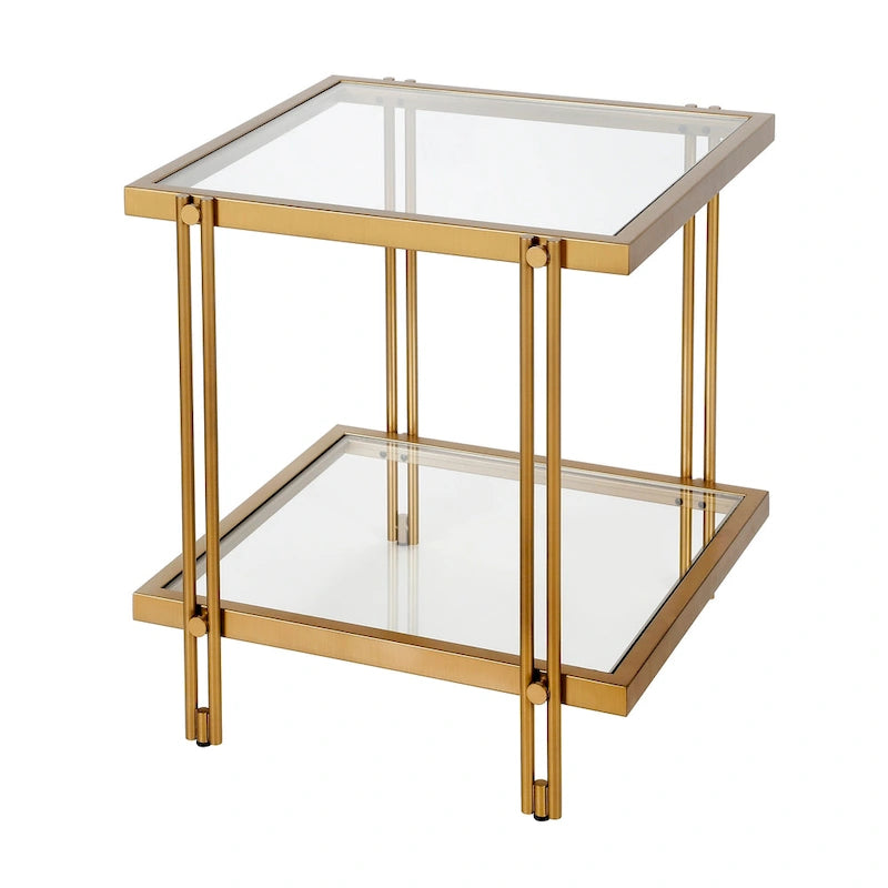 Modern Metal and Glass Side Table