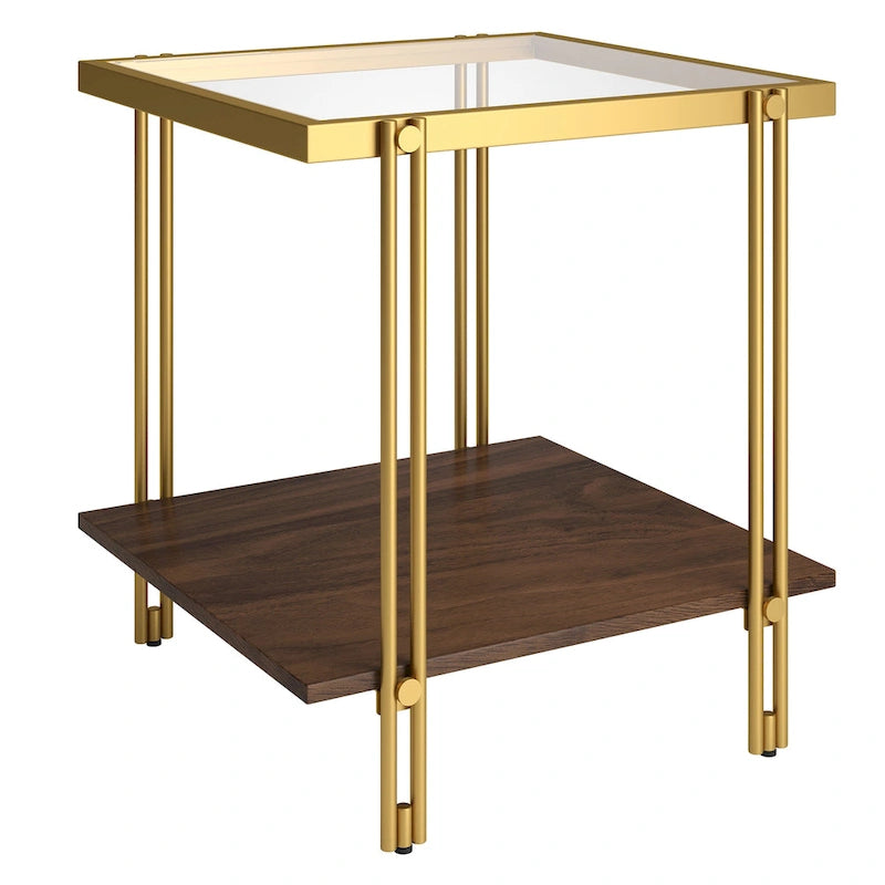 Modern Metal and Glass Side Table
