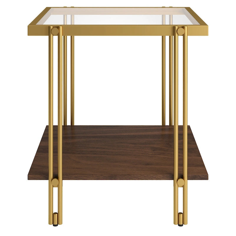 Modern Metal and Glass Side Table