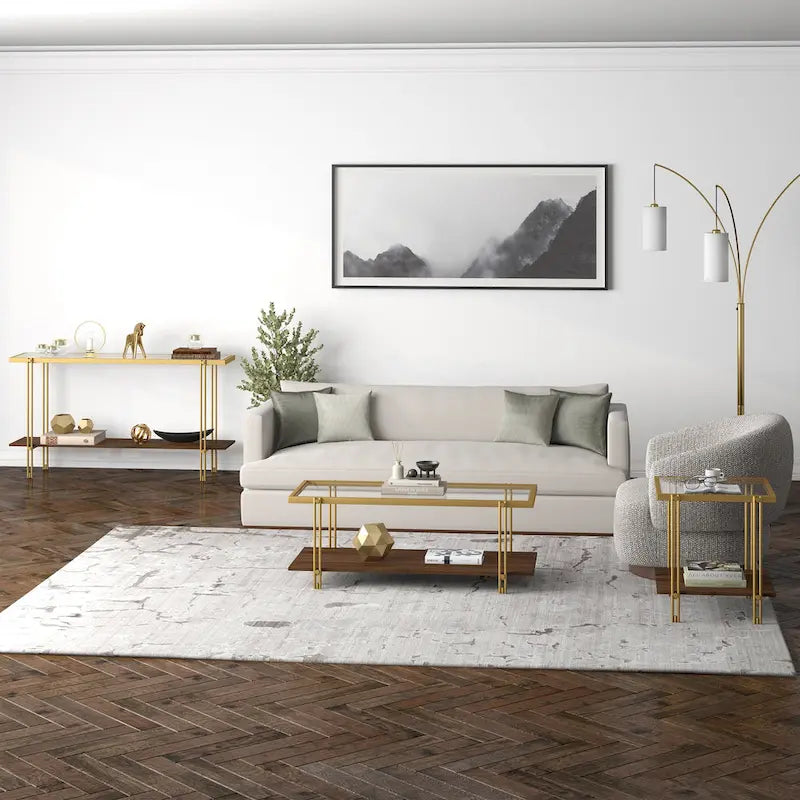Modern Metal and Glass Side Table