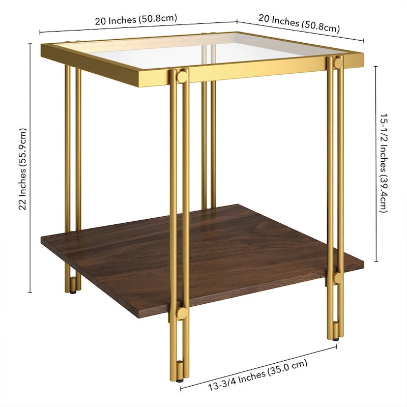 Modern Metal and Glass Side Table