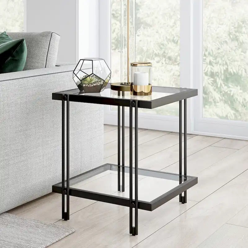 Modern Metal and Glass Side Table