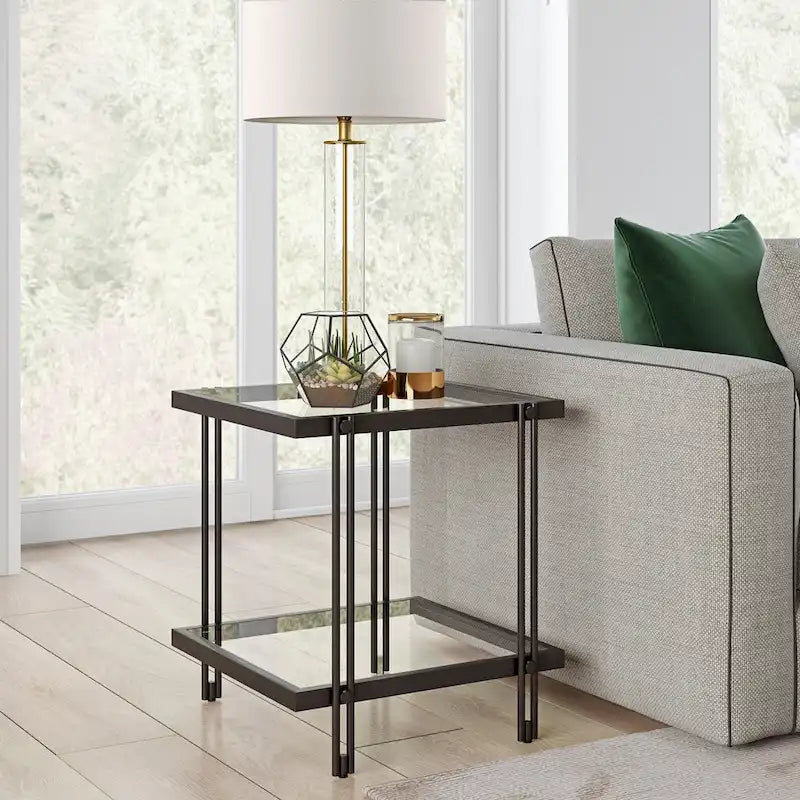 Modern Metal and Glass Side Table