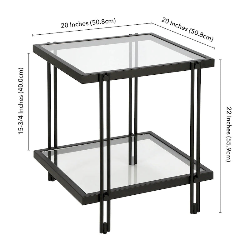 Modern Metal and Glass Side Table