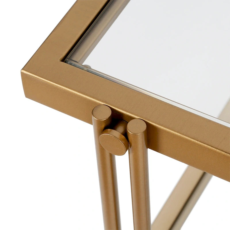 Modern Metal and Glass Side Table