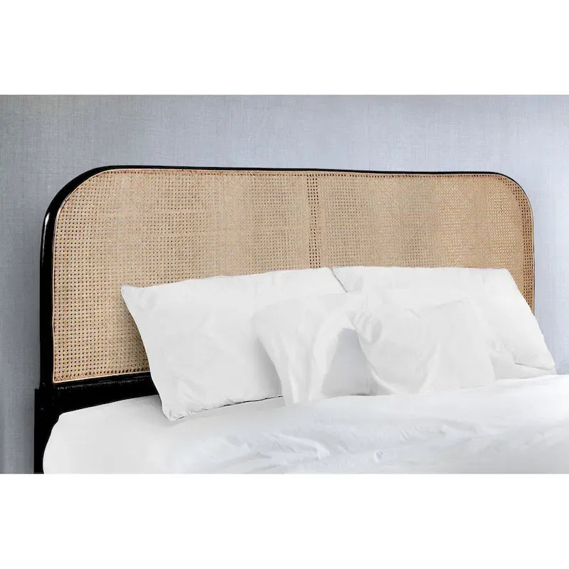 East Indie Cane and Teak Headboard