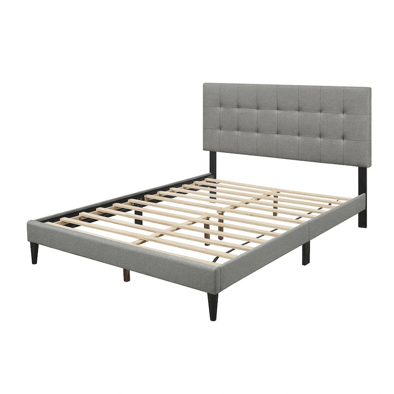 Clean-Lines Stitching Linen Upholstered Bed