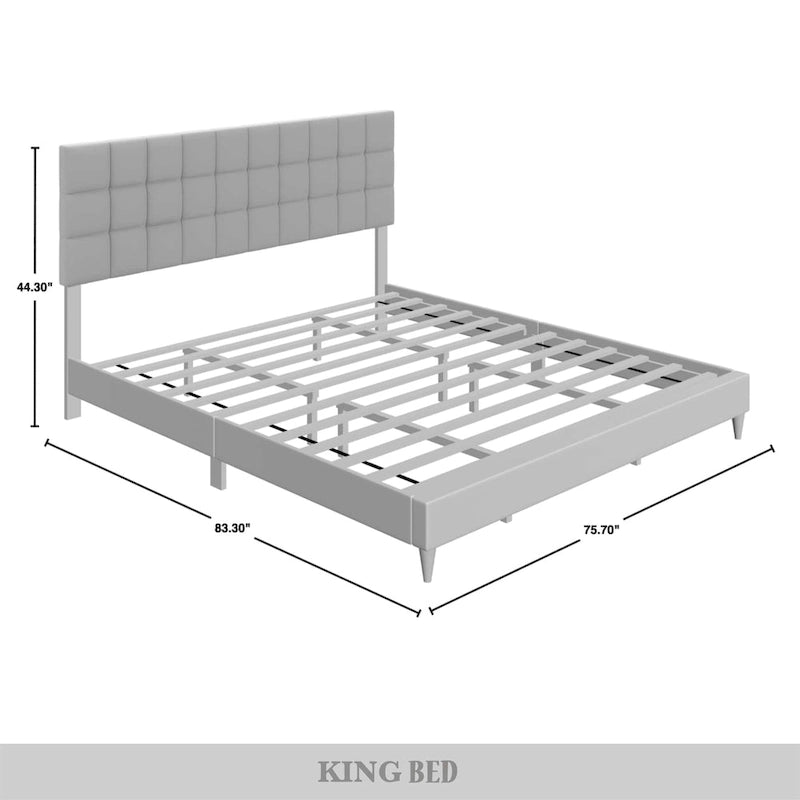 Clean-Lines Stitching Linen Upholstered Bed
