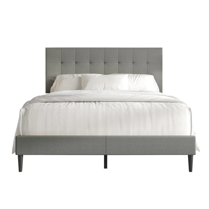 Clean-Lines Stitching Linen Upholstered Bed
