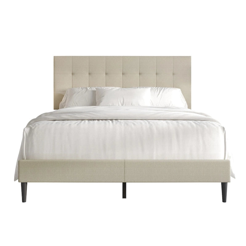 Clean-Lines Stitching Linen Upholstered Bed