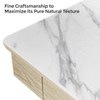 Bureau assis-debout 55 Slate Stone, bureau de direction avec 2 tiroirs et support pour écran