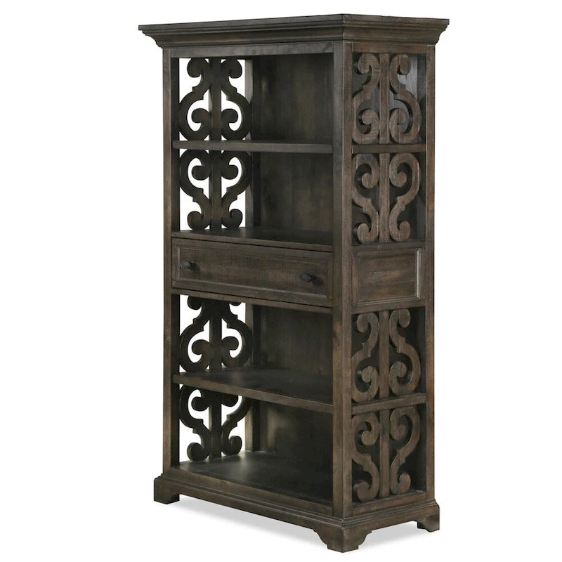 Traditional Weathered Peppercorn Bookcase