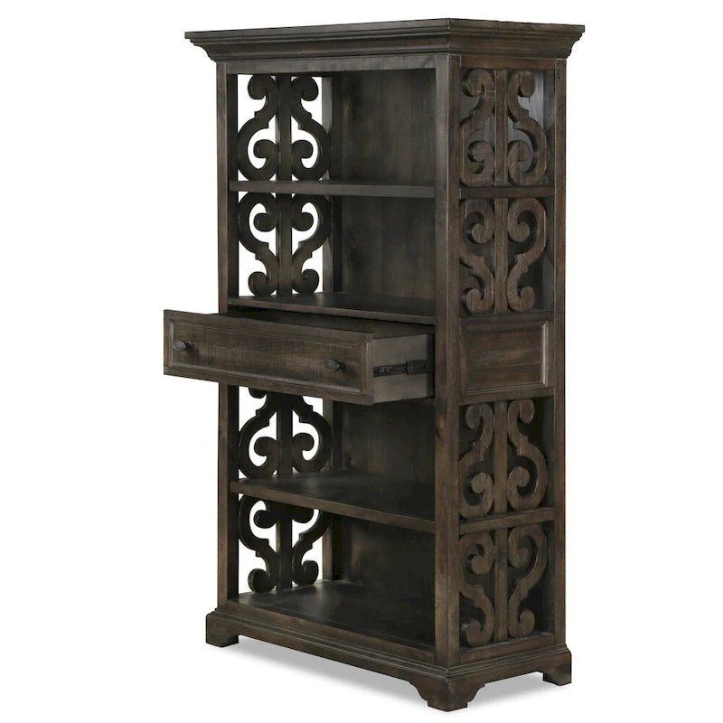 Traditional Weathered Peppercorn Bookcase