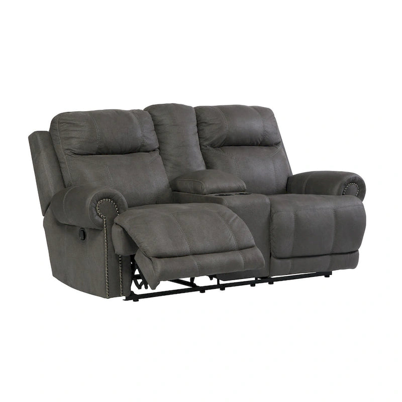 Reclining Loveseat with Console Gray