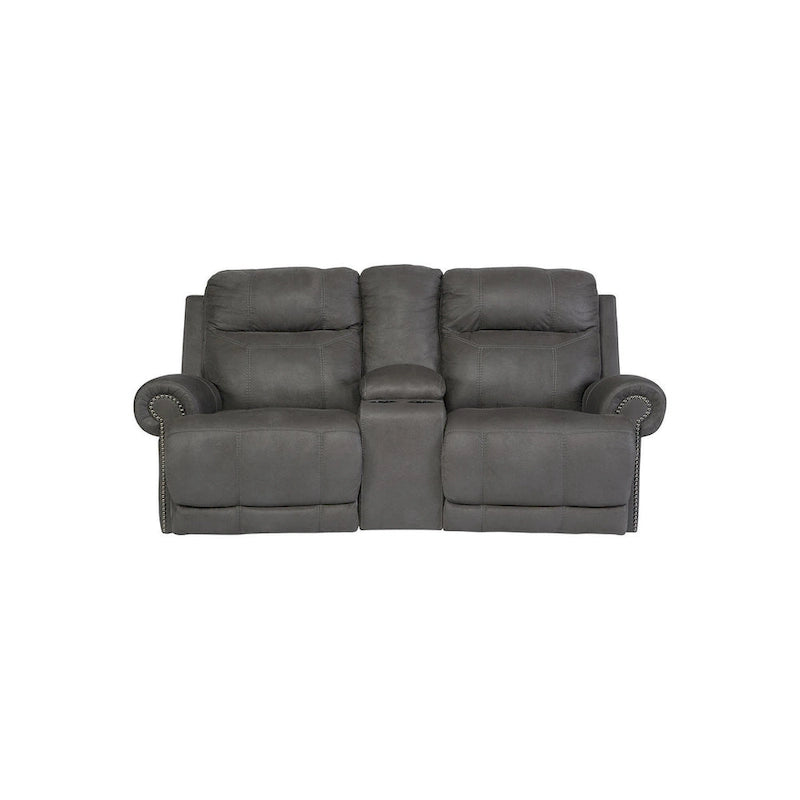 Reclining Loveseat with Console Gray