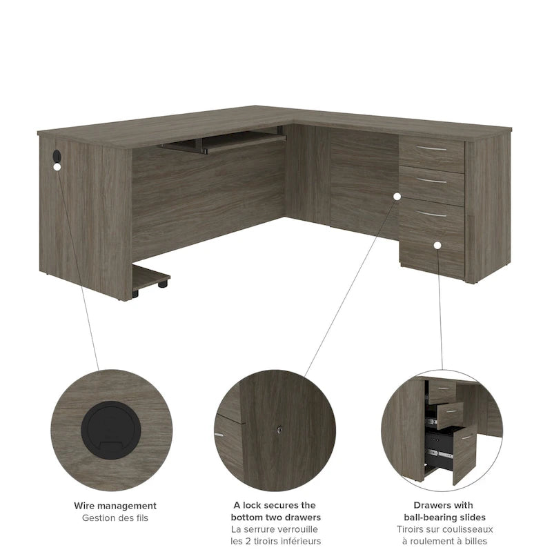 71 inch L-shaped desk