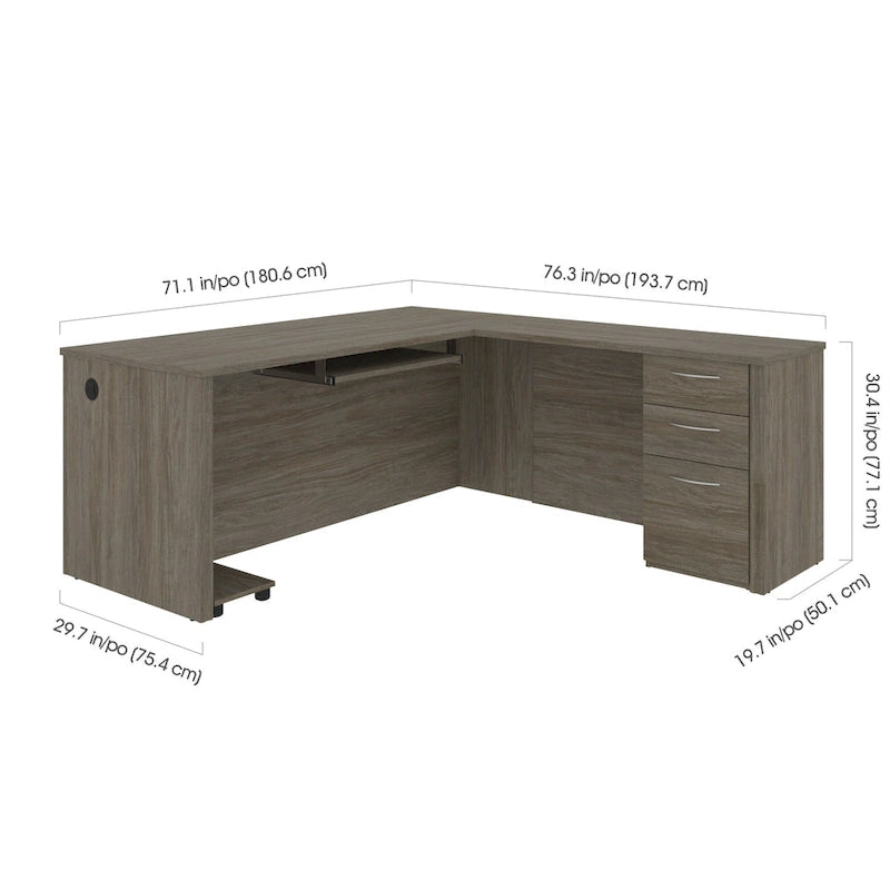 71 inch L-shaped desk