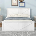 Wooden Platform Bed with Four Storage Drawers and Support Legs