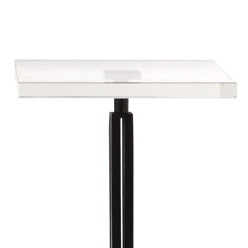11-in Modern Classic Black Finish Glass Small Side Table End Table