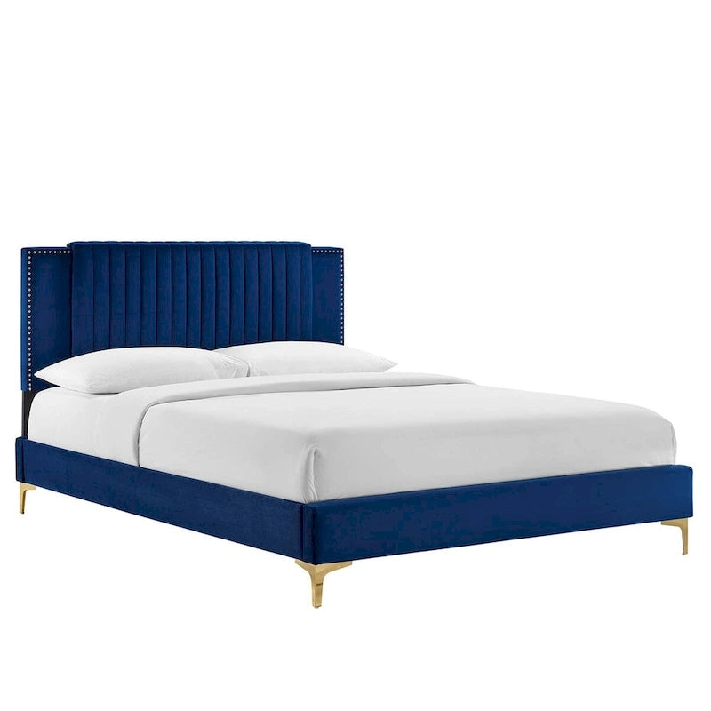 Channel Tufted Performance Velvet Full Platform Bed