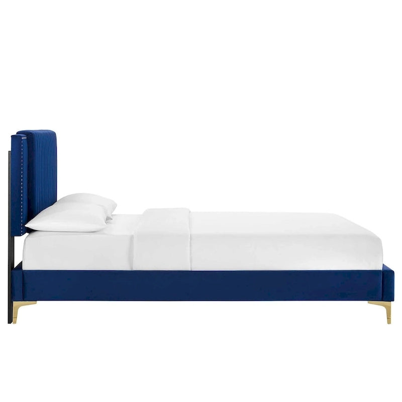 Channel Tufted Performance Velvet Full Platform Bed