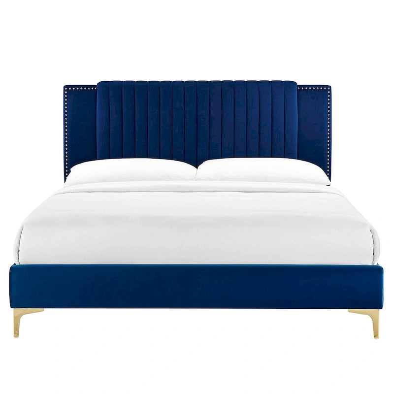 Channel Tufted Performance Velvet Full Platform Bed
