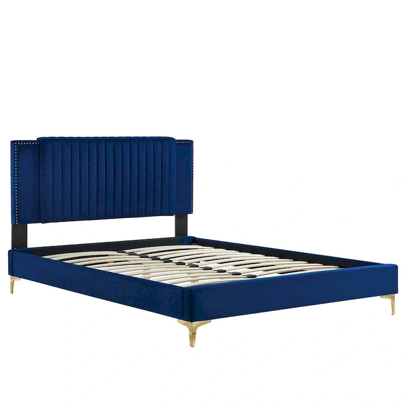 Channel Tufted Performance Velvet Full Platform Bed