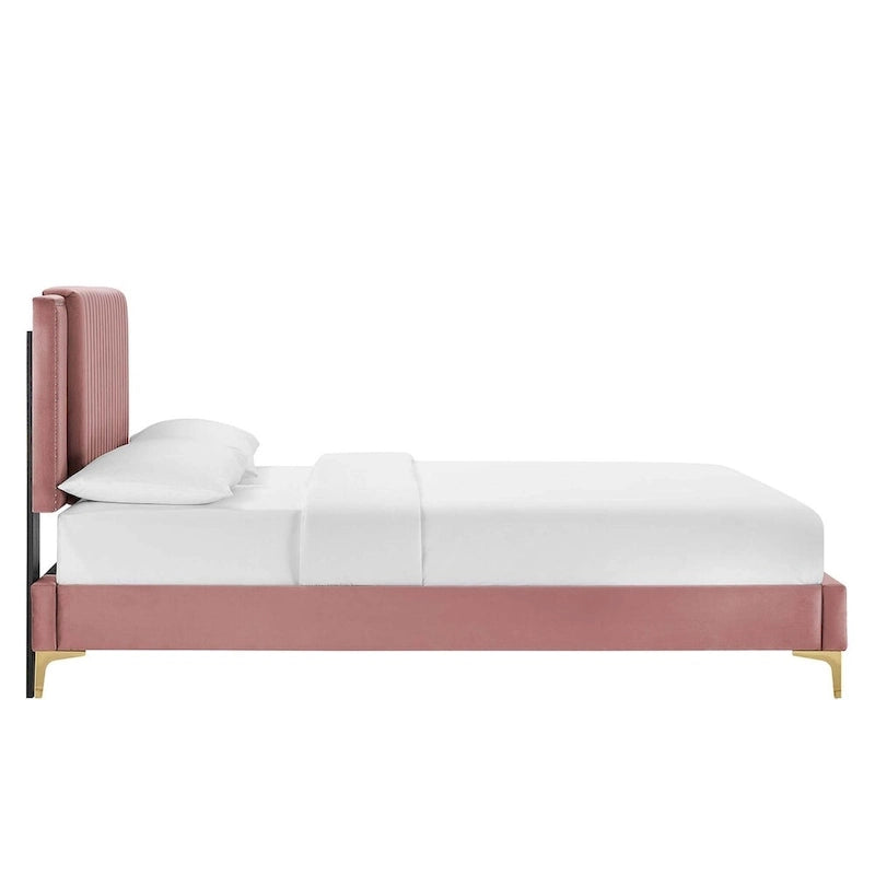 Channel Tufted Performance Velvet Full Platform Bed