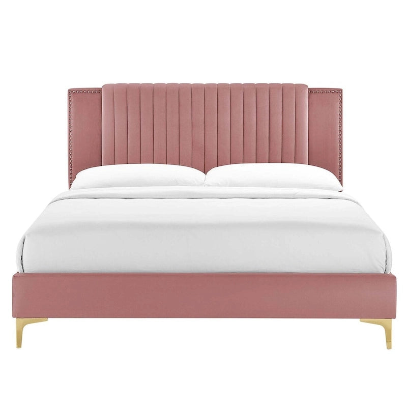 Channel Tufted Performance Velvet Full Platform Bed