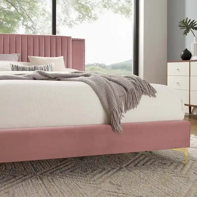 Channel Tufted Performance Velvet Full Platform Bed