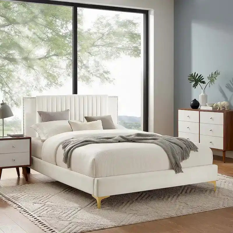 Channel Tufted Performance Velvet Full Platform Bed